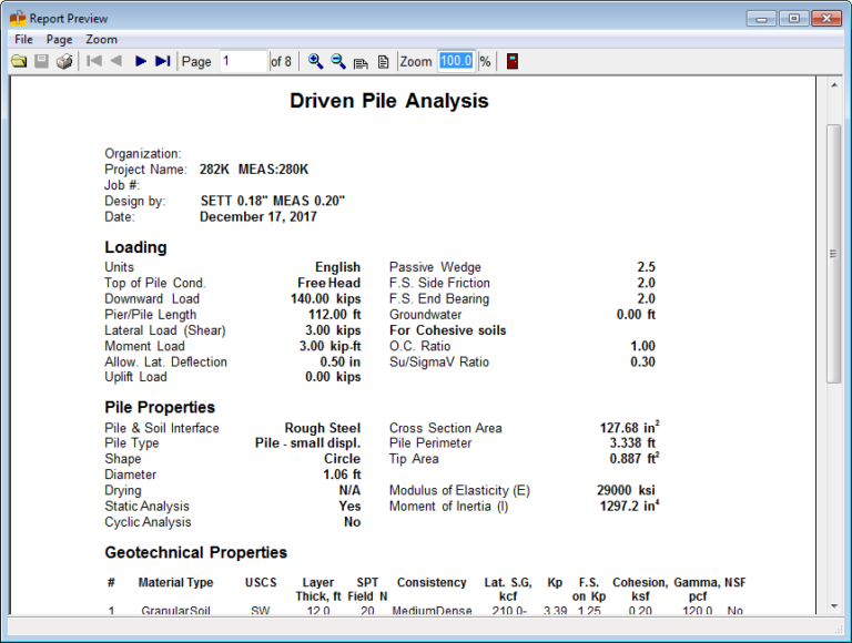 Driven Pile Professional Software - SoilStructure Software